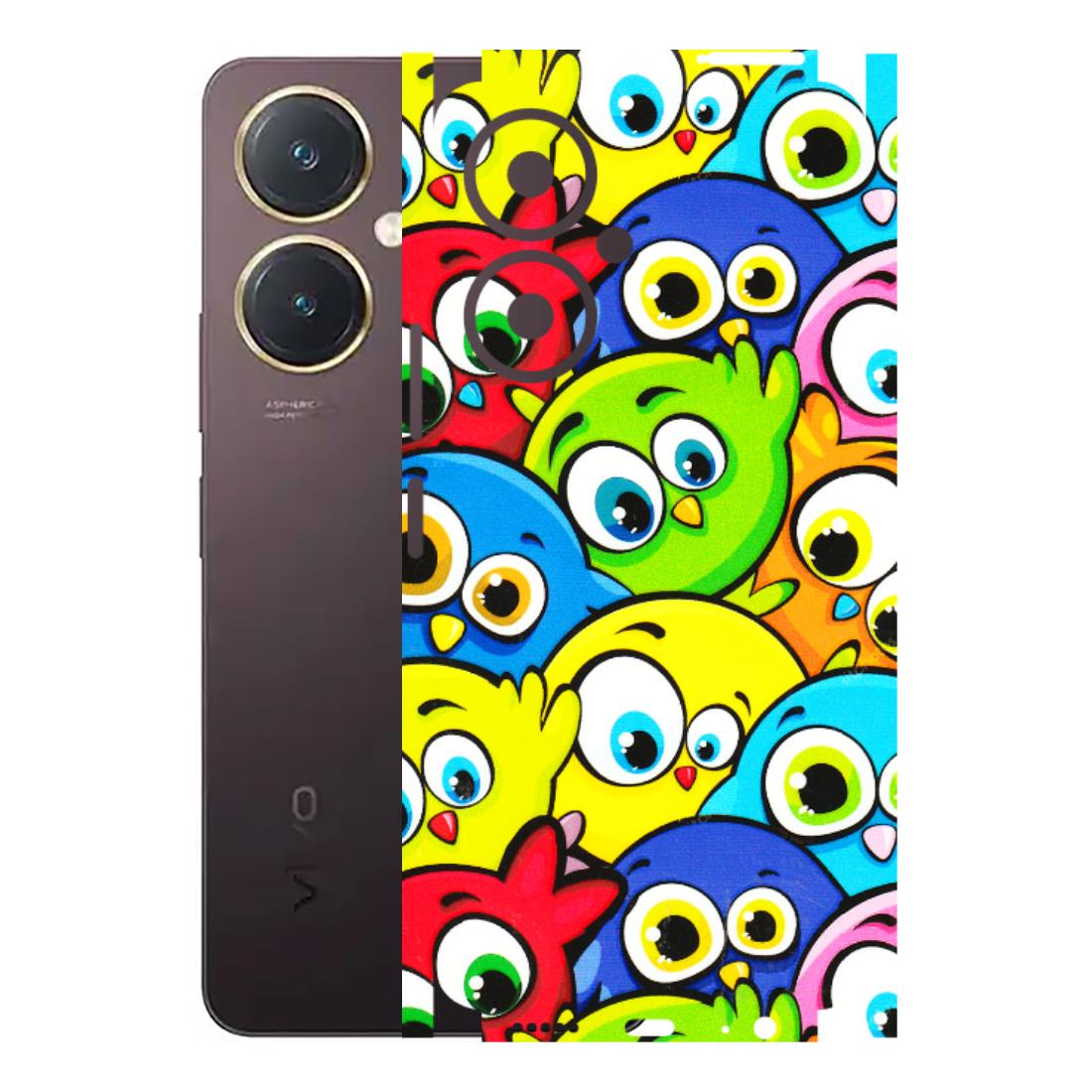 VIVO Y Series Phone Skins (All Models) - Cute Fluffy Birds - 3D Embossed Finish (L-213) Vivo Y27 4G