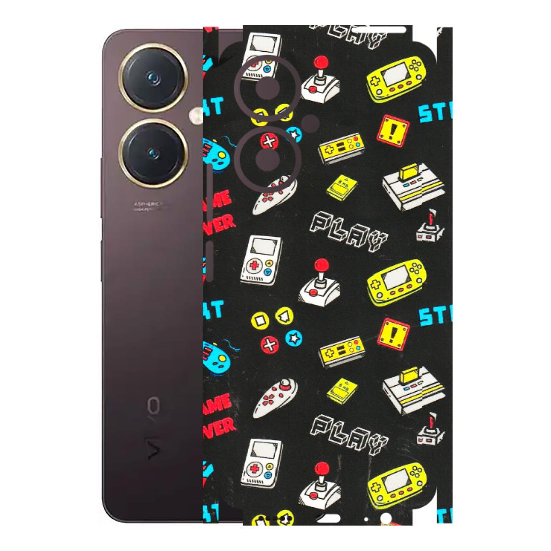 VIVO Y Series Phone Skins (All Models) - Gaming Doodles - 3D Embossed Finish (L-224) Vivo Y27 4G
