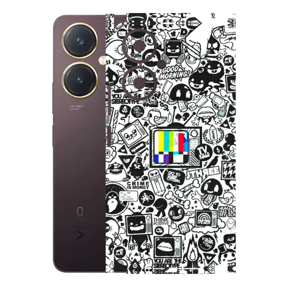 VIVO Y Series Phone Skins (All Models) - Doodles Positive Art - 3D Embossed Finish (L-263) Vivo Y27 4G