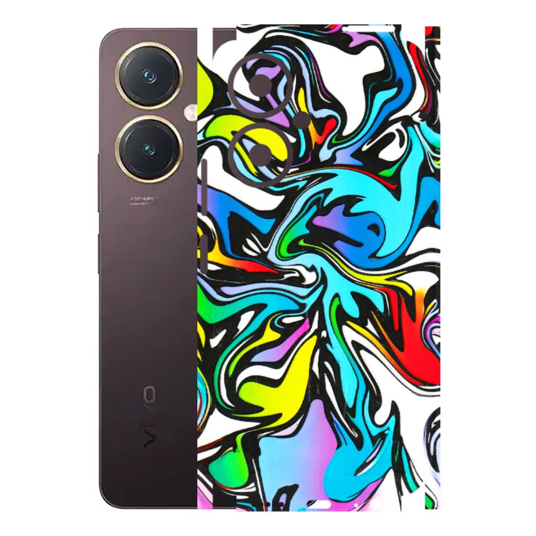 VIVO Y Series Phone Skins (All Models) - Abstract Colour Paints - 3D Embossed Finish (L-271) Vivo Y27 4G