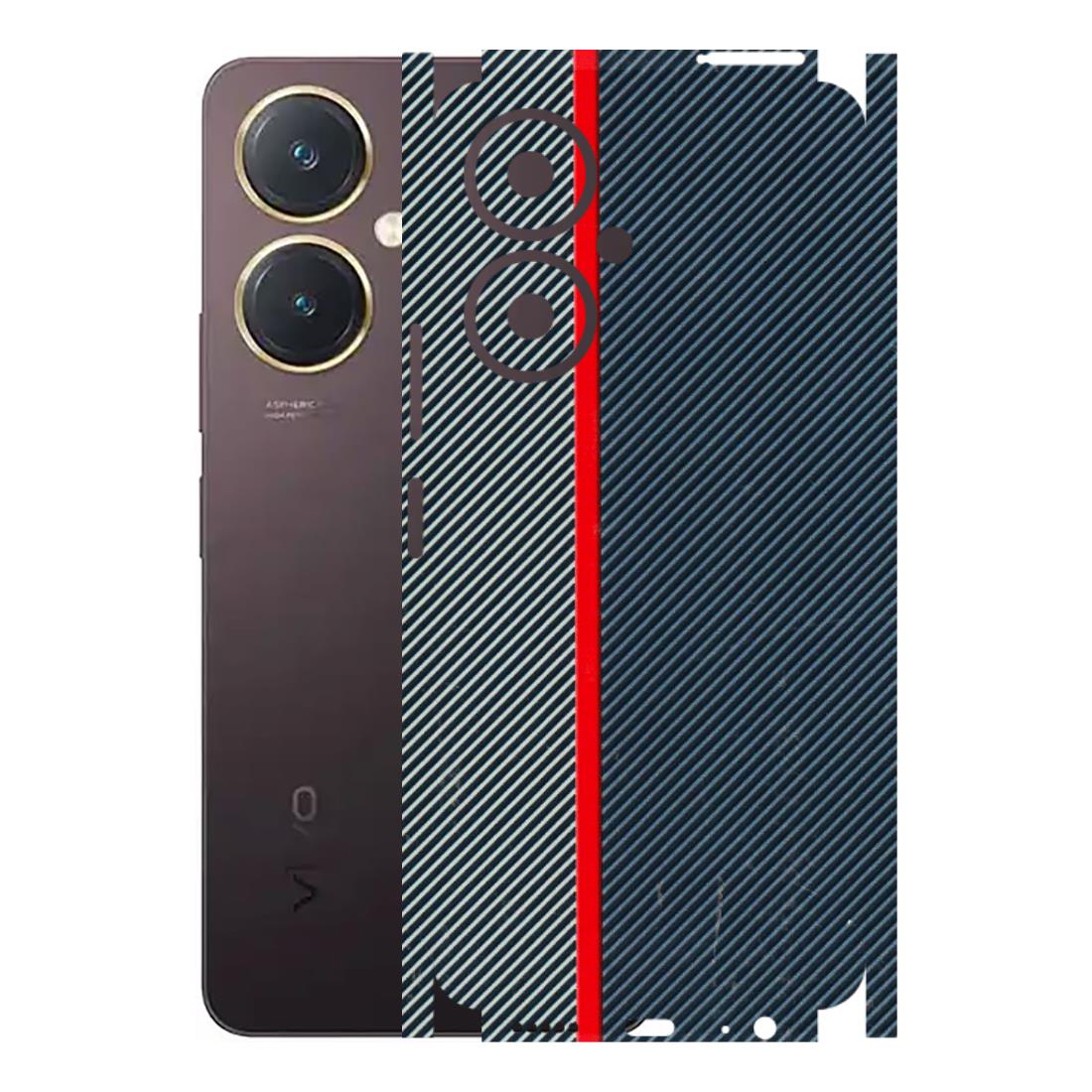 VIVO Y Series Phone Skins (All Models) - Blue Sober Lines - 3D Embossed Finish (L-305) Vivo Y27 4G