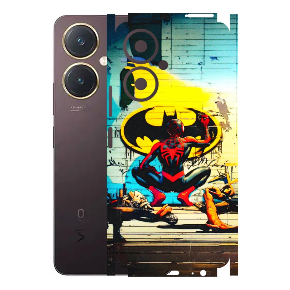 VIVO Y Series Phone Skins (All Models) - New Spiderman Bat Logo - 3D Embossed Finish (L-309) Vivo Y27 4G
