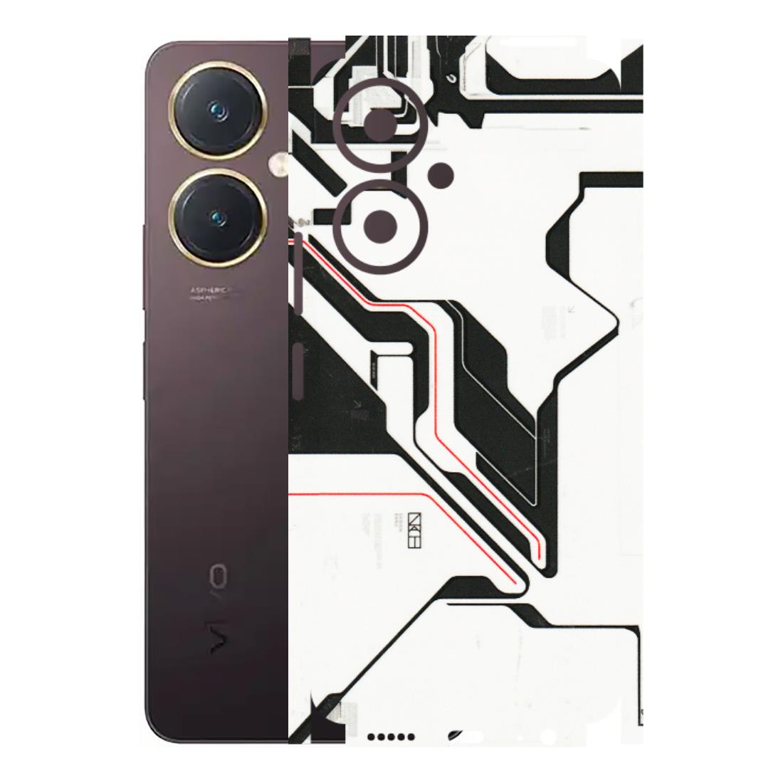 VIVO Y Series Phone Skins (All Models) - White Techy Logo - 3D Embossed Finish (L-312) Vivo Y27 4G