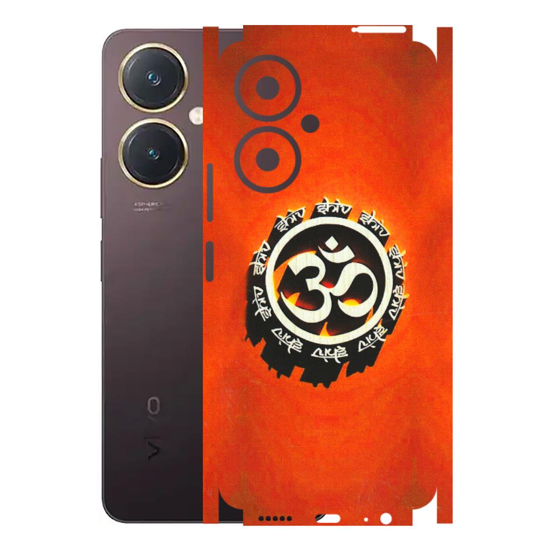 VIVO Y Series Phone Skins (All Models) - Aum Shiv Orange - 3D Embossed Finish (L-32) Vivo Y27 4G