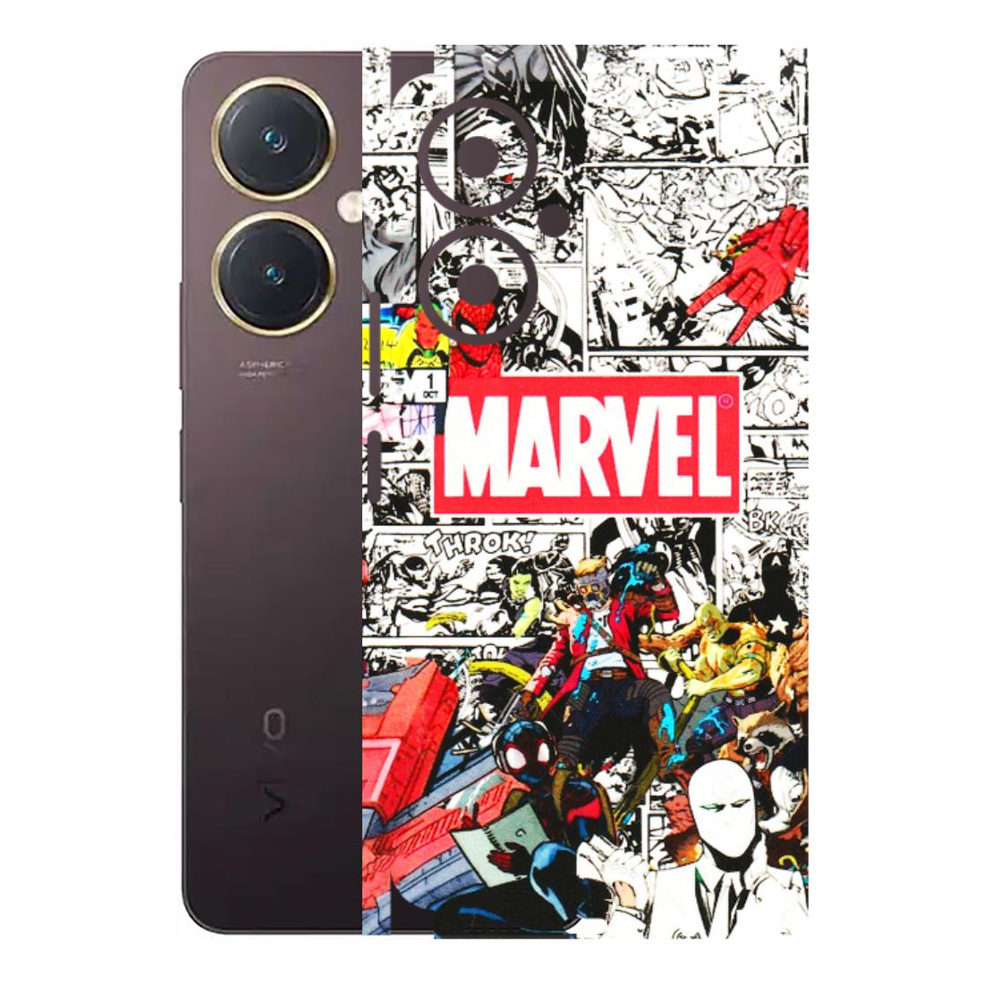 VIVO Y Series Phone Skins (All Models) - Marvel Colorful Comic - 3D Embossed Finish (L-64) Vivo Y27 4G