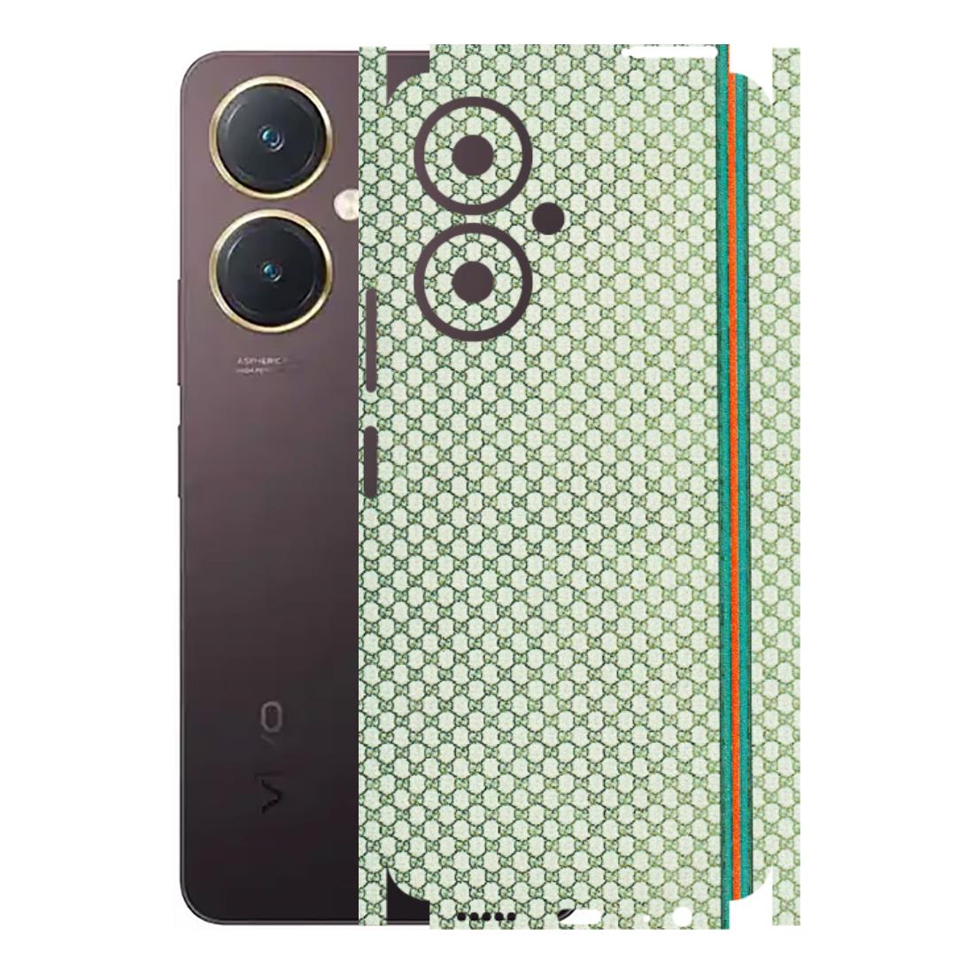 VIVO Y Series Phone Skins (All Models) - Gucci Fabric Pattern - 3D Embossed Finish (L-73) Vivo Y27 4G