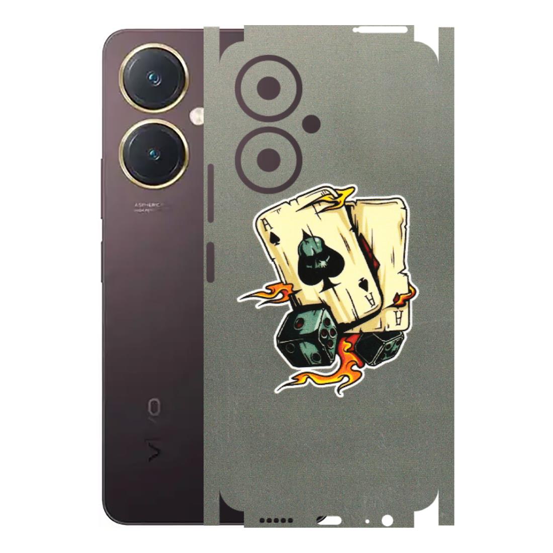VIVO Y Series Phone Skins (All Models) - Grey Cards Of Ace - 3D Embossed Finish (L-77) Vivo Y27 4G