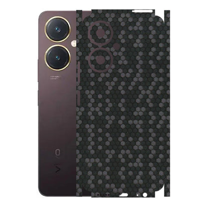 VIVO Y Series Phone Skins (All Models) - Black Grey Honeycomb Sober - 3D Embossed Finish (L-85) Vivo Y27 4G