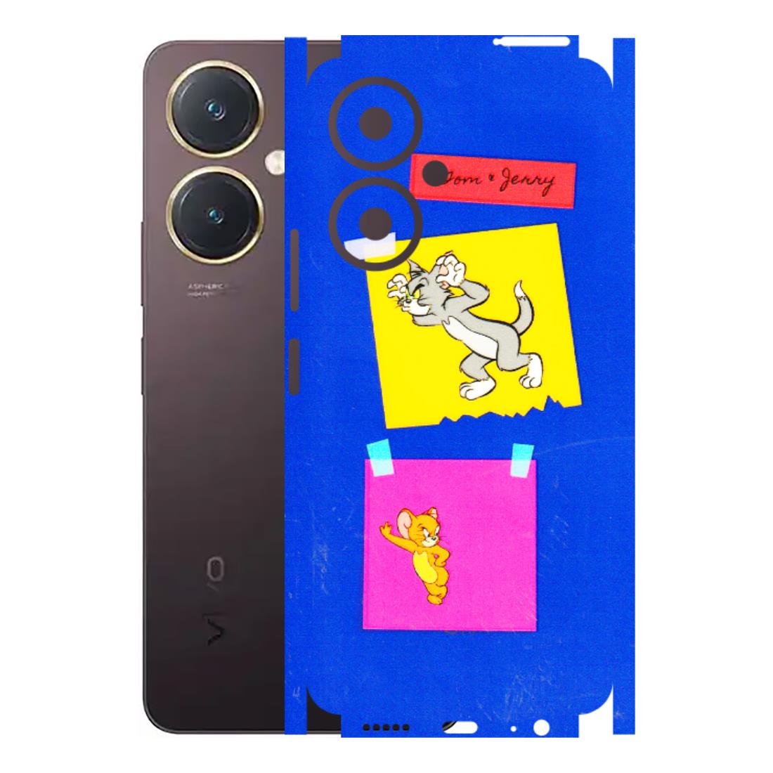 VIVO Y Series Phone Skins (All Models) - Tom N Jerry Sticky Notes - 3D Embossed Finish (L-88) Vivo Y27 4G
