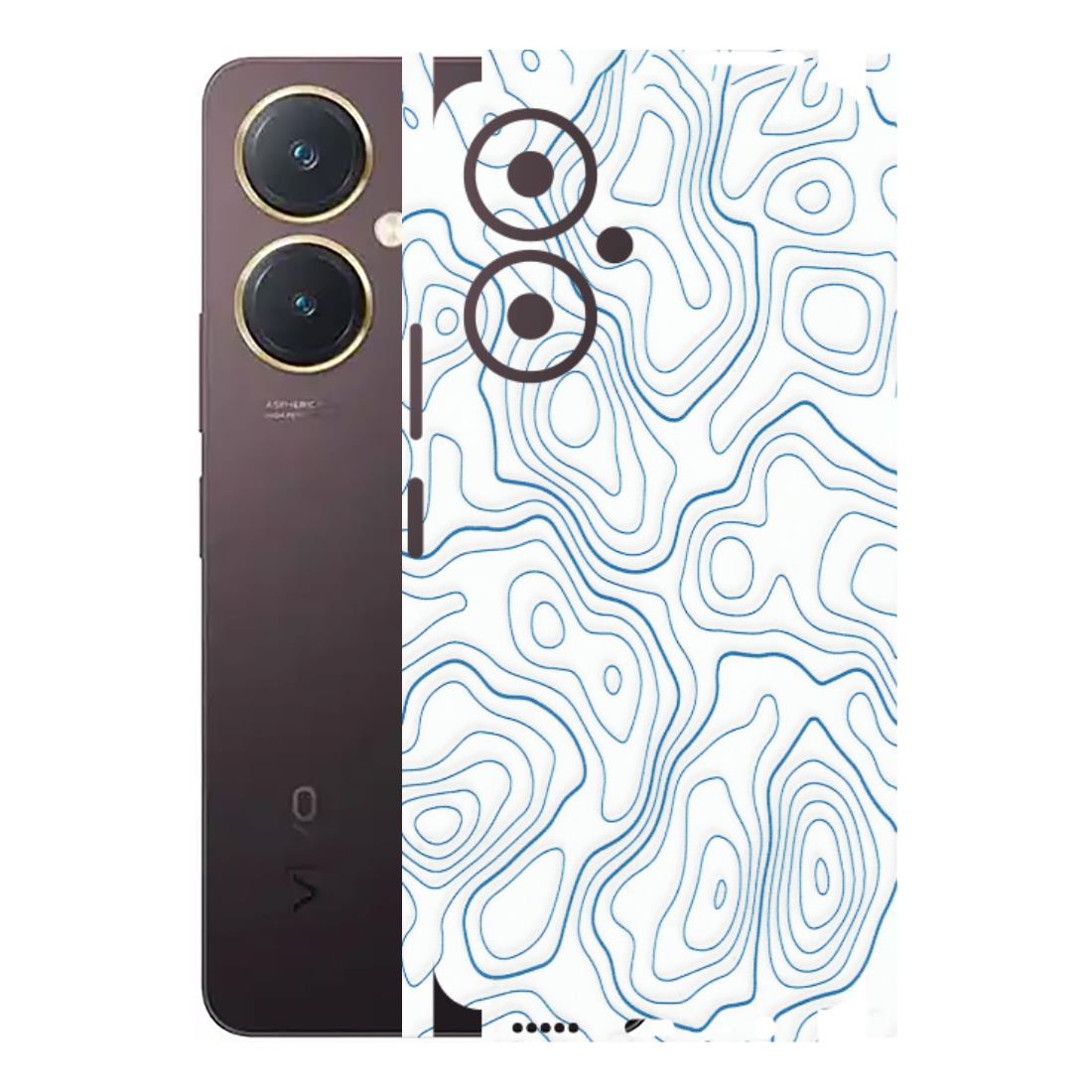 VIVO Y Series Phone Skins (All Models) - Blue And White Swirls - Matte Finish (M-139) Vivo Y27 4G