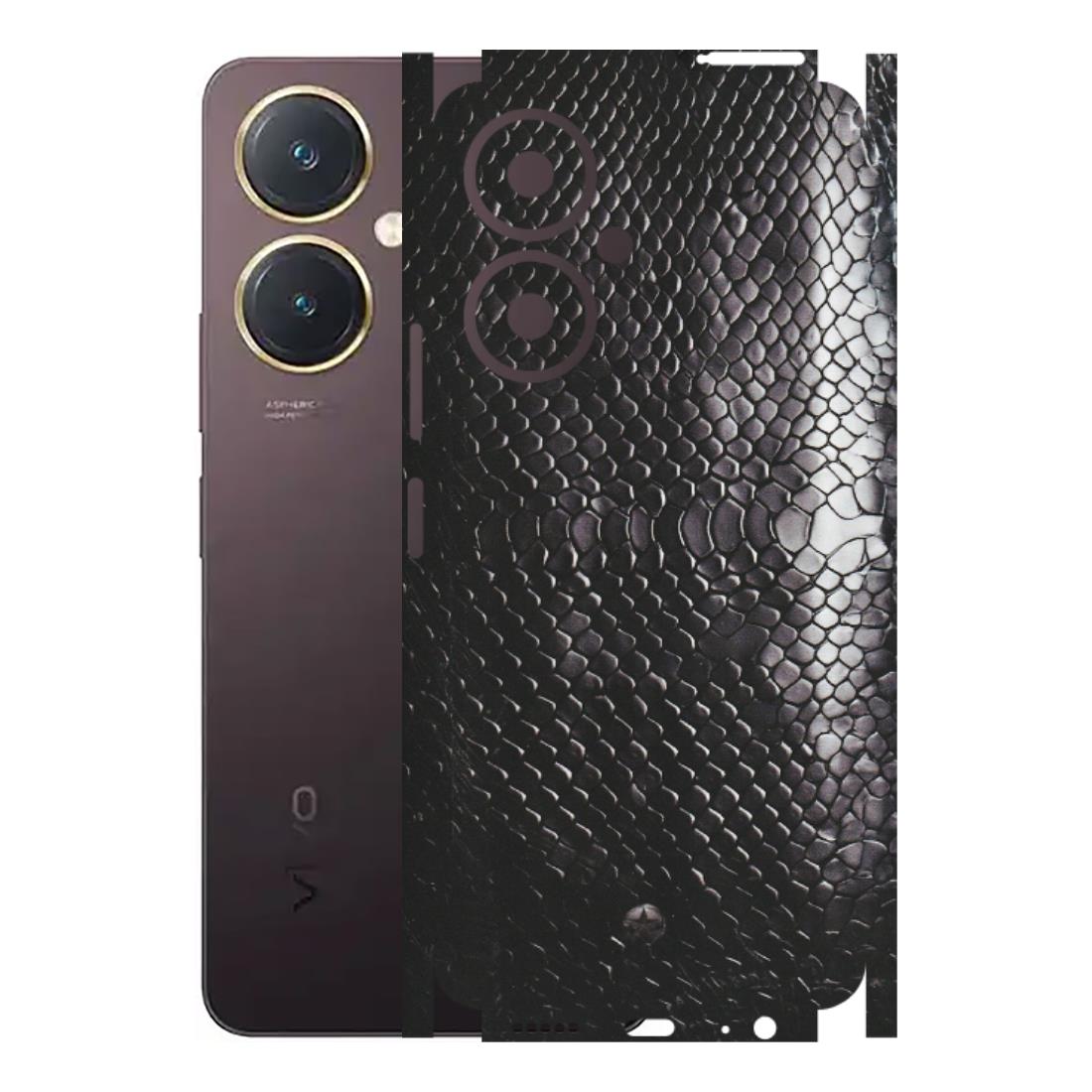 VIVO Y Series Phone Skins (All Models) - Black Snack Leather - Matte Finish (M-147) Vivo Y27 4G