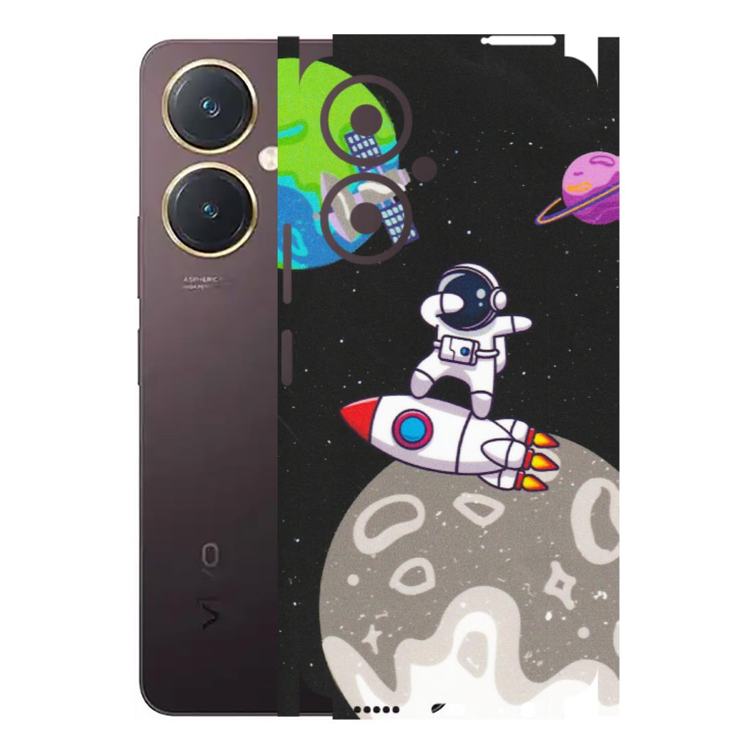 VIVO Y Series Phone Skins (All Models) - Astronaut Vibing Toon Running - Matte Finish (M-39) Vivo Y27 4G