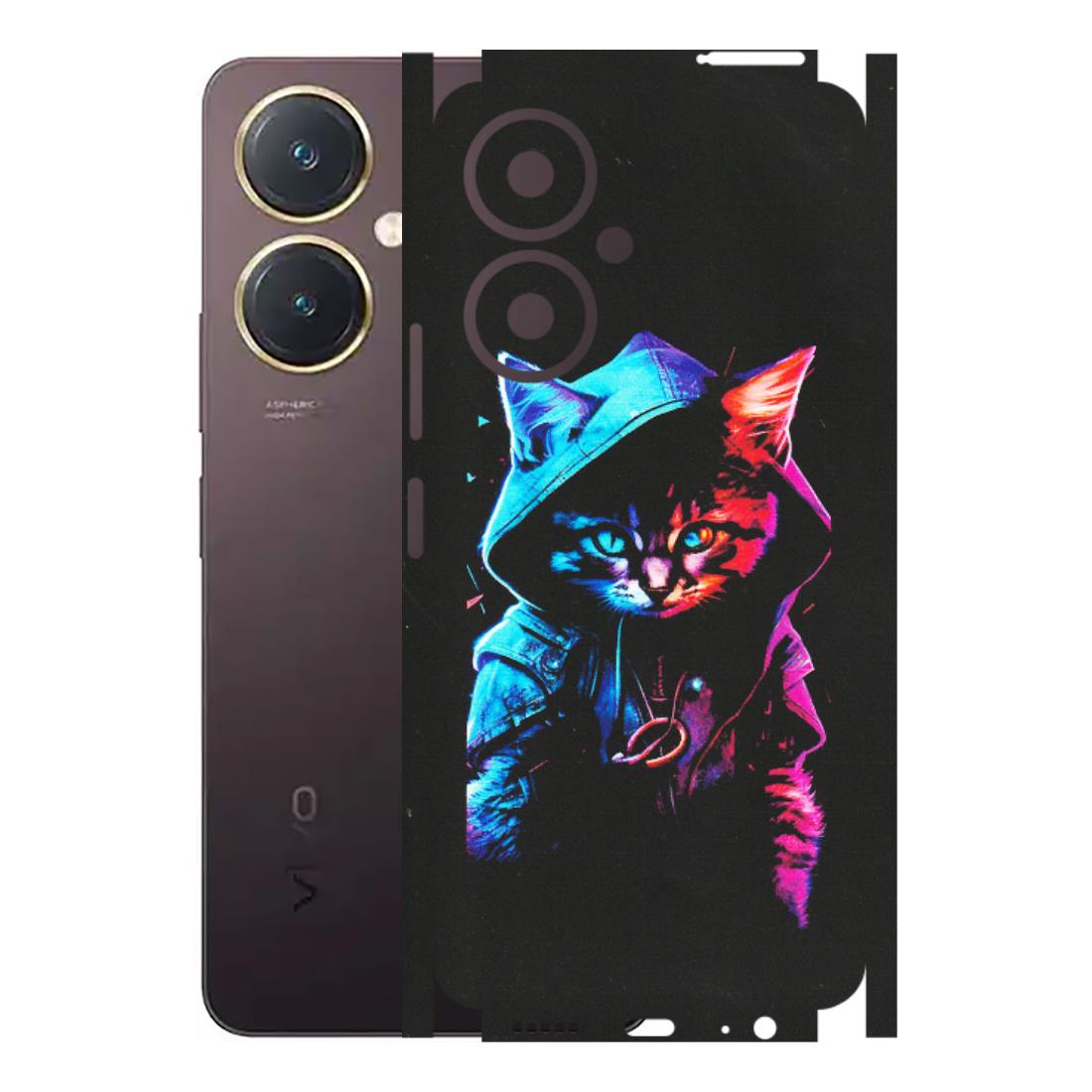 VIVO Y Series Phone Skins (All Models) - Cyberpunk Cat - Matte Finish (M-45) Vivo Y27 4G
