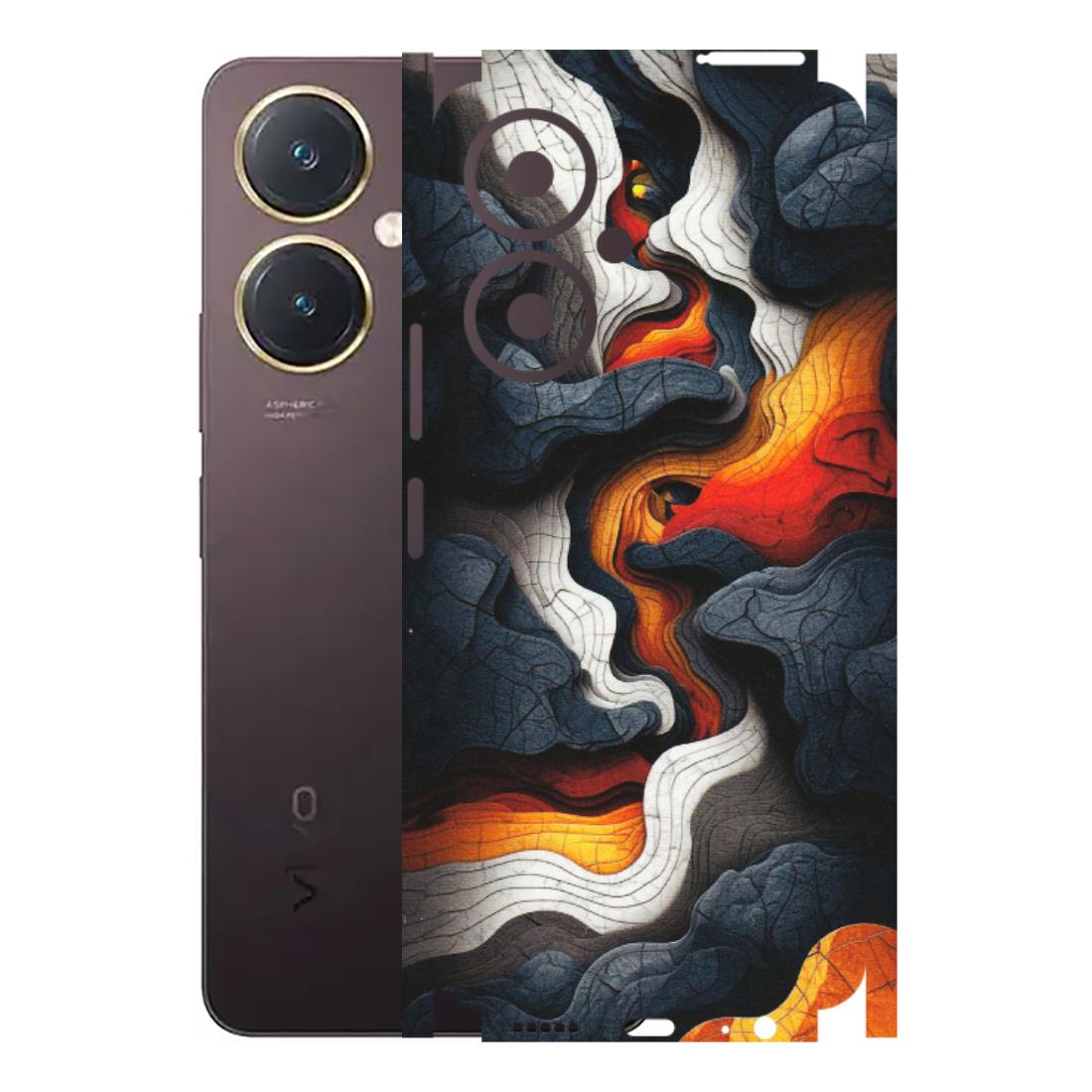 VIVO Y Series Phone Skins (All Models) - Abstract Volcanic Layers - Matte Finish (M-52) Vivo Y27 4G