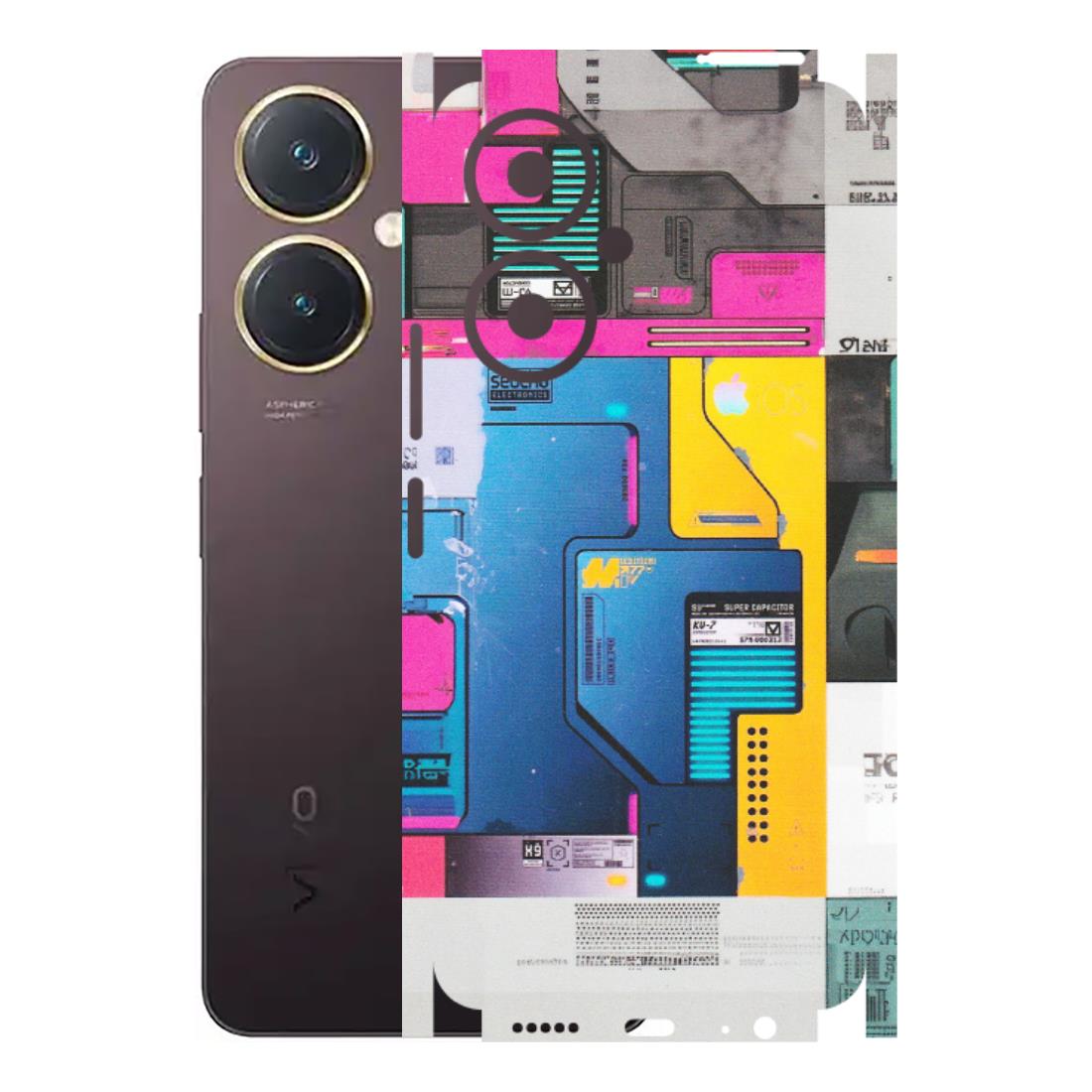 VIVO Y Series Phone Skins (All Models) - Colourfull Motherboard Internals - Matte Finish (M-55) Vivo Y27 4G