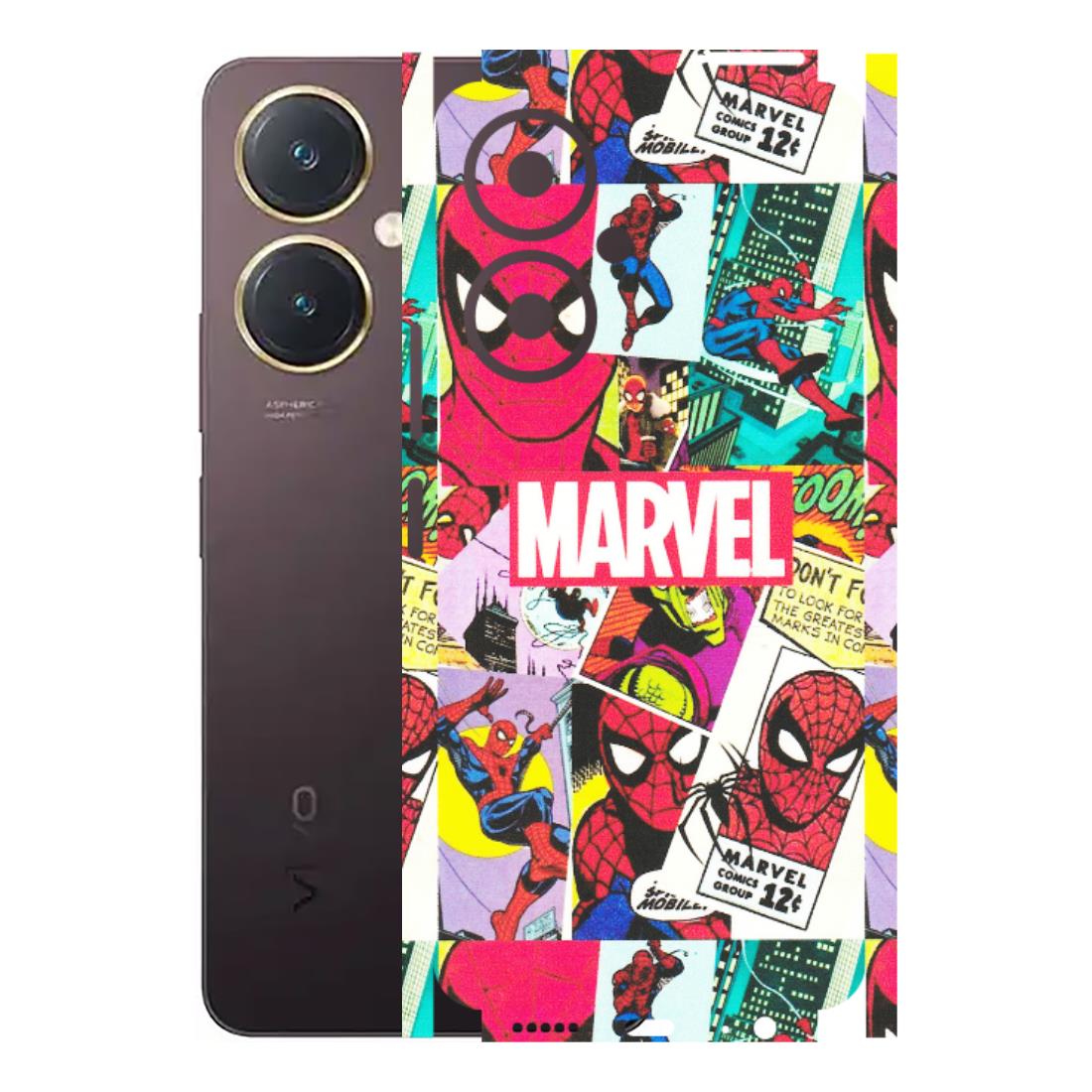VIVO Y Series Phone Skins (All Models) - Marvel Comic Spiderman Grafitti - Matte Finish (M-72) Vivo Y27 4G
