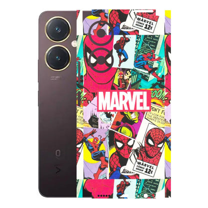 VIVO Y Series Phone Skins (All Models) - Marvel Comic Spiderman Grafitti - Matte Finish (M-72) Vivo Y27 4G