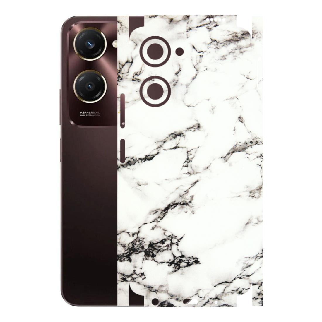 VIVO Y Series Phone Skins (All Models) - Black and White Marble Texture - 3D Embossed Finish (L-124) Vivo Y28S (5G)
