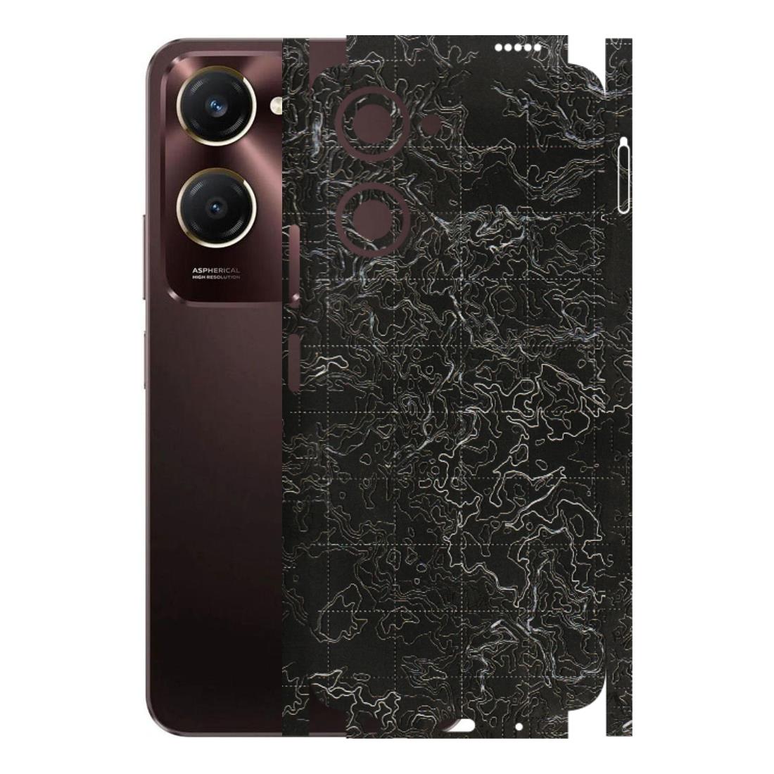 VIVO Y Series Phone Skins (All Models) - Black map Texture - 3D Embossed Finish (L-201) Vivo Y28S (5G)