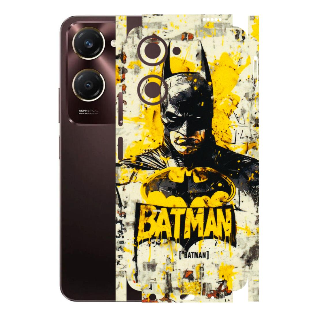 VIVO Y Series Phone Skins (All Models) - Batman Yellow BT - 3D Embossed Finish (L-304) Vivo Y28S (5G)