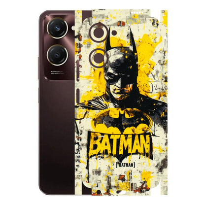 VIVO Y Series Phone Skins (All Models) - Batman Yellow BT - 3D Embossed Finish (L-304) Vivo Y28S (5G)