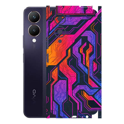 VIVO Y Series Phone Skins (All Models) - Tech Circuits Futuristic - 3D Embossed Finish (L-07) Vivo Y28 5G