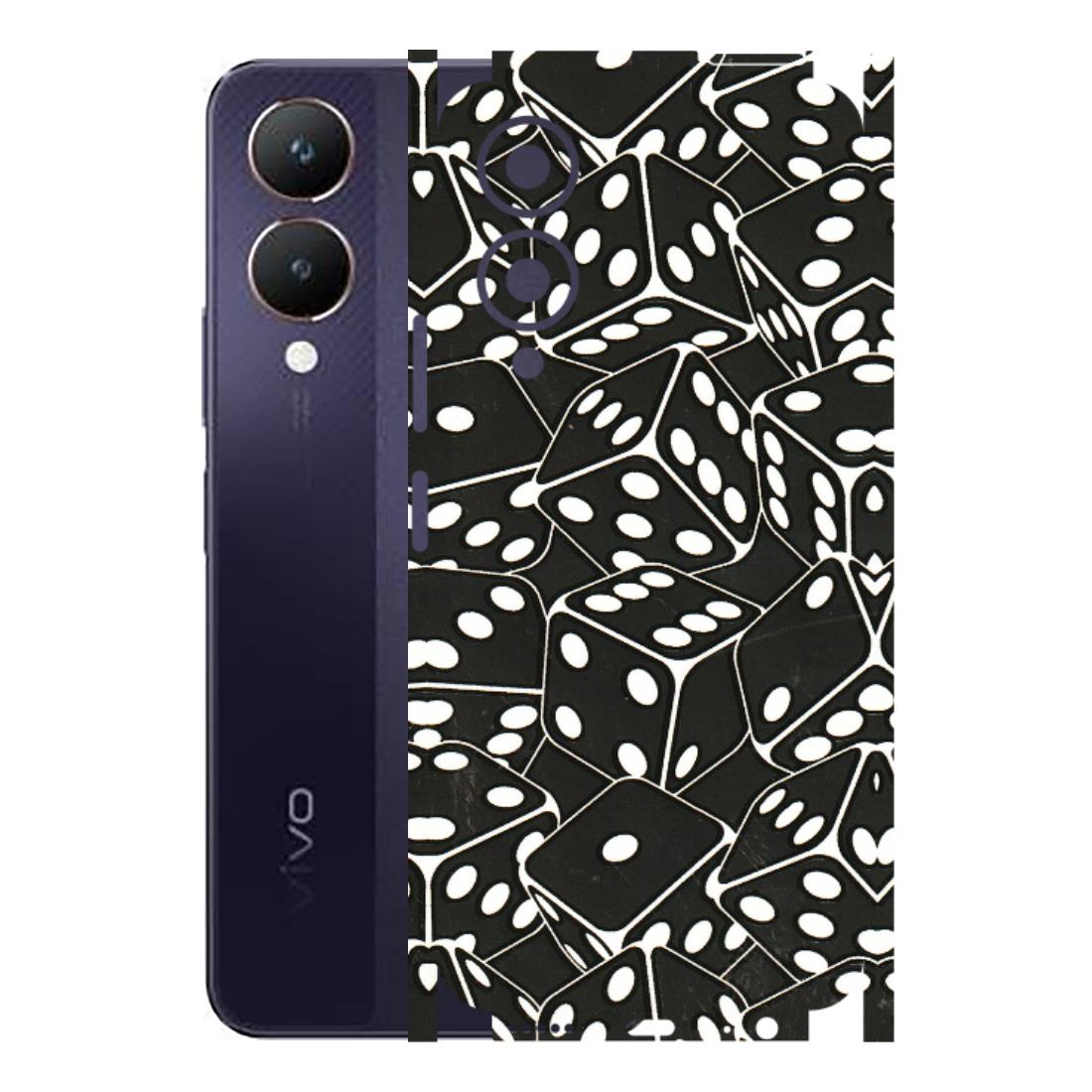 VIVO Y Series Phone Skins (All Models) - Big Black Dices - 3D Embossed Finish (L-106) Vivo Y28 5G