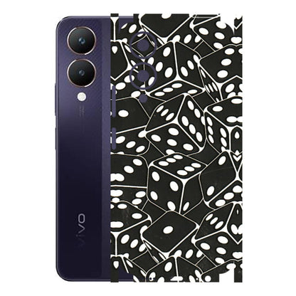 VIVO Y Series Phone Skins (All Models) - Big Black Dices - 3D Embossed Finish (L-106) Vivo Y28 5G
