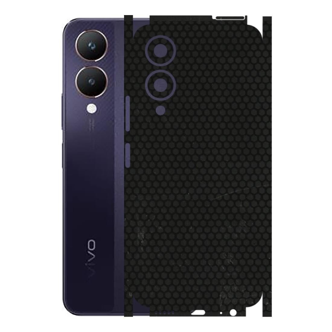 VIVO Y Series Phone Skins (All Models) - Black honeycomb - 3D Embossed Finish (L-114) Vivo Y28 5G