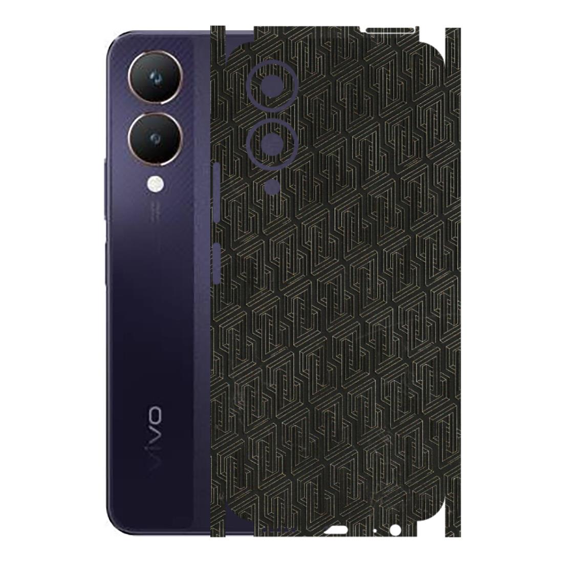 VIVO Y Series Phone Skins (All Models) - Black Abstract Pattern - 3D Embossed Finish (L-117) Vivo Y28 5G