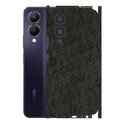 VIVO Y Series Phone Skins (All Models) - Black Abstract Pattern - 3D Embossed Finish (L-117) Vivo Y28 5G