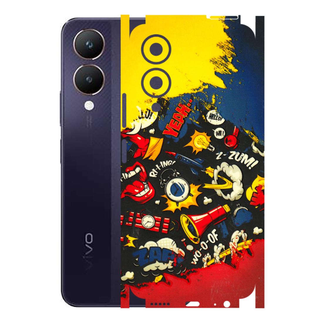 VIVO Y Series Phone Skins (All Models) - Pacific Doodle Art - 3D Embossed Finish (L-120) Vivo Y28 5G