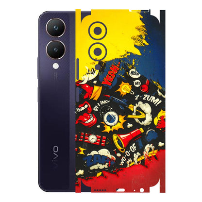 VIVO Y Series Phone Skins (All Models) - Pacific Doodle Art - 3D Embossed Finish (L-120) Vivo Y28 5G