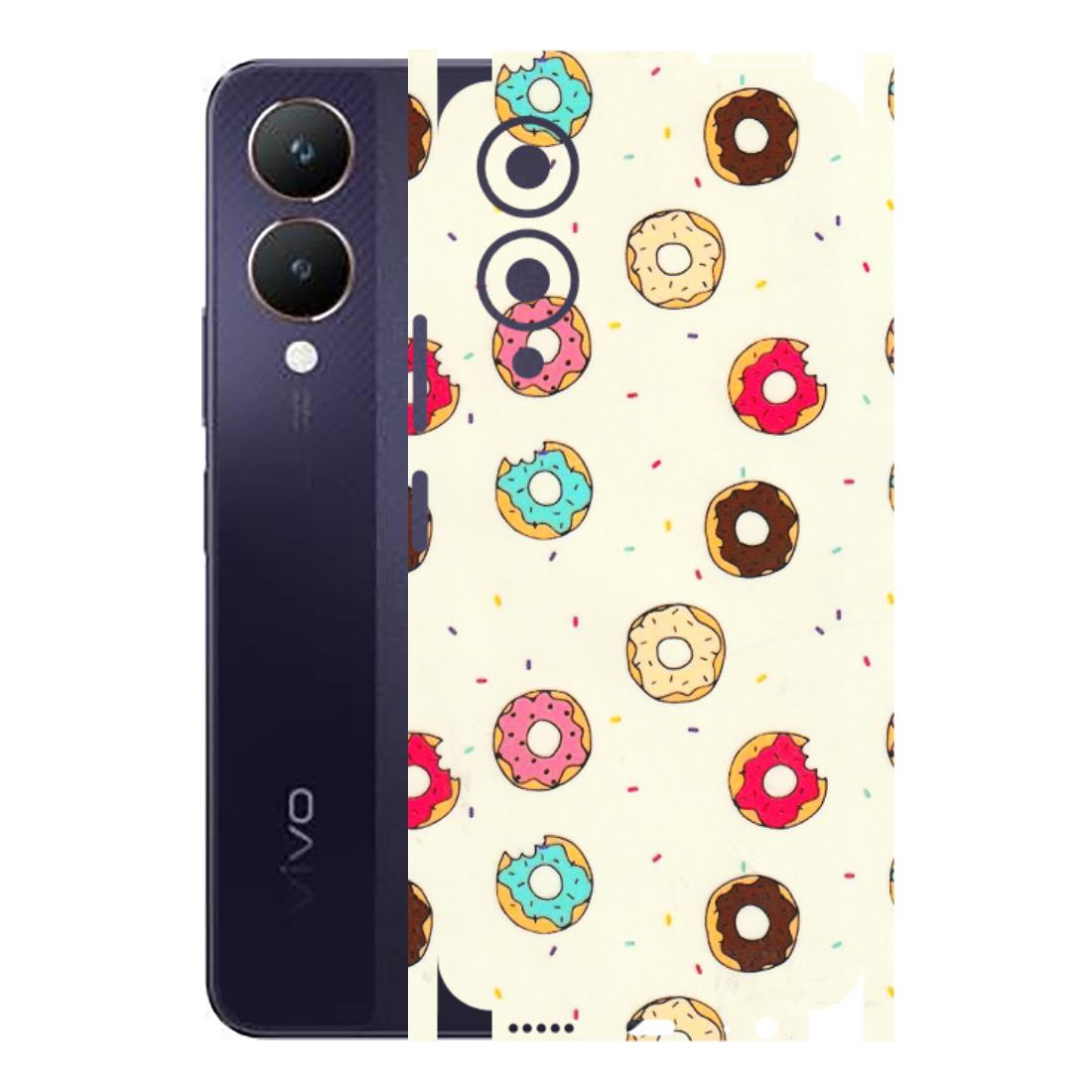 VIVO Y Series Phone Skins (All Models) - Mini Donuts Doodle Art - 3D Embossed Finish (L-122) Vivo Y28 5G