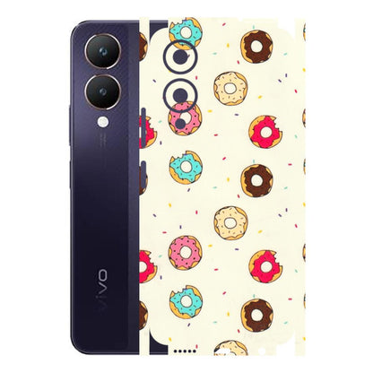 VIVO Y Series Phone Skins (All Models) - Mini Donuts Doodle Art - 3D Embossed Finish (L-122) Vivo Y28 5G
