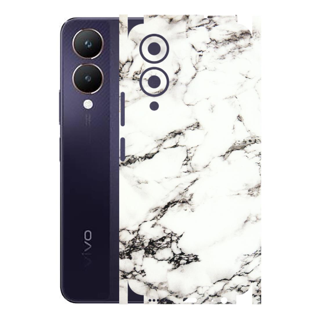 VIVO Y Series Phone Skins (All Models) - Black and White Marble Texture - 3D Embossed Finish (L-124) Vivo Y28 5G