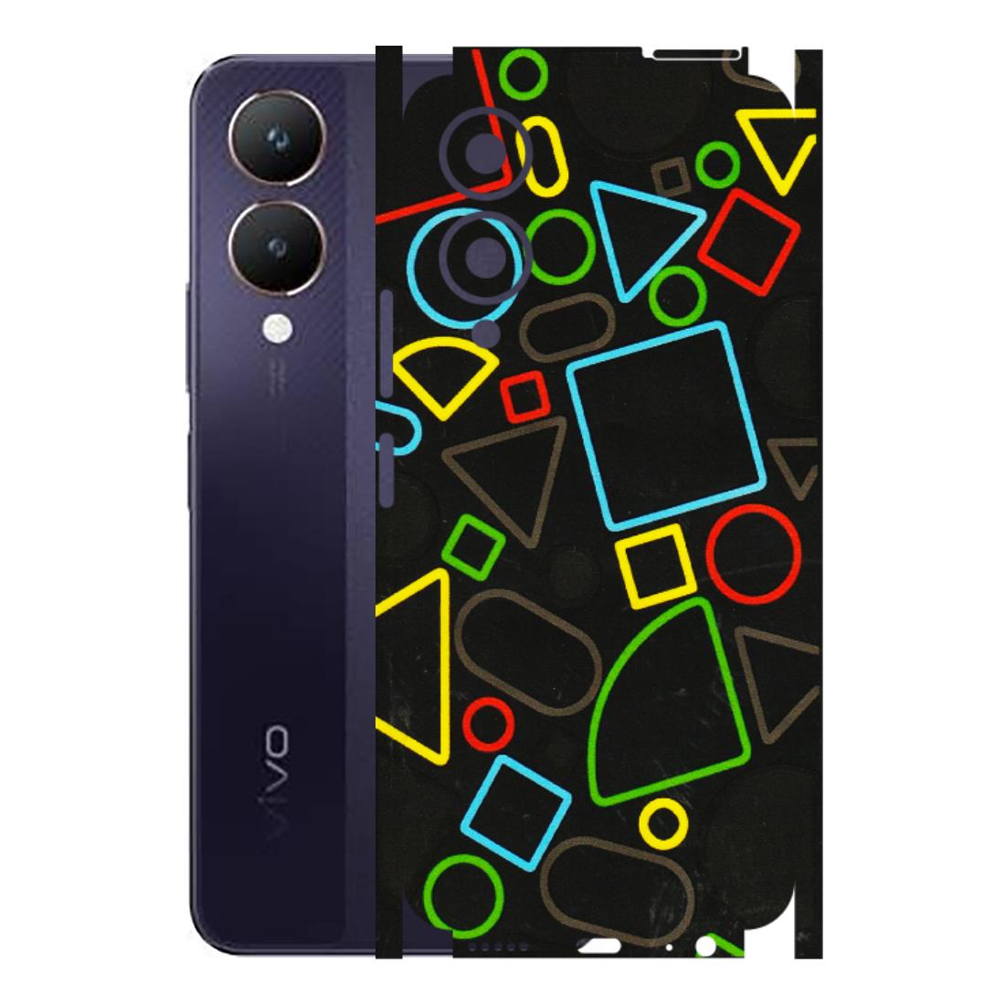 VIVO Y Series Phone Skins (All Models) - Black Shapes - 3D Embossed Finish (L-131) Vivo Y28 5G