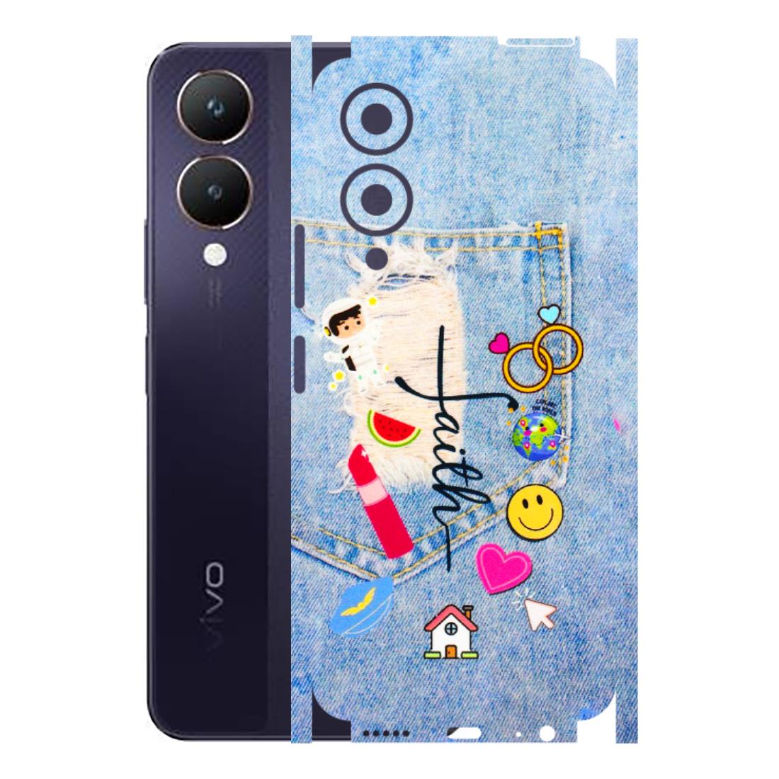 VIVO Y Series Phone Skins (All Models) - Denim Jeans Pocket - 3D Embossed Finish (L-134) Vivo Y28 5G