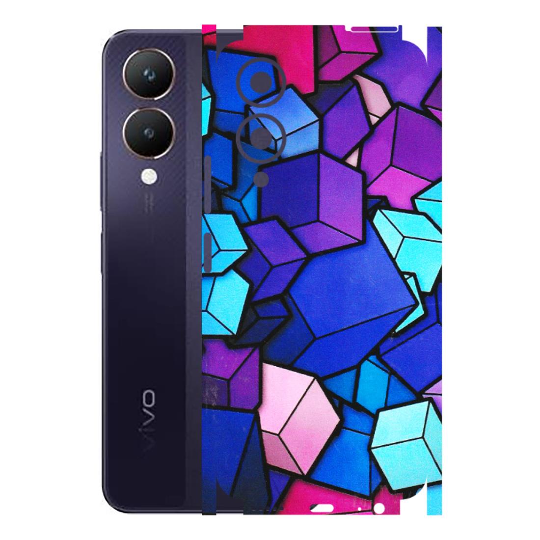 VIVO Y Series Phone Skins (All Models) - Cube Doodle - 3D Embossed Finish (L-141) Vivo Y28 5G