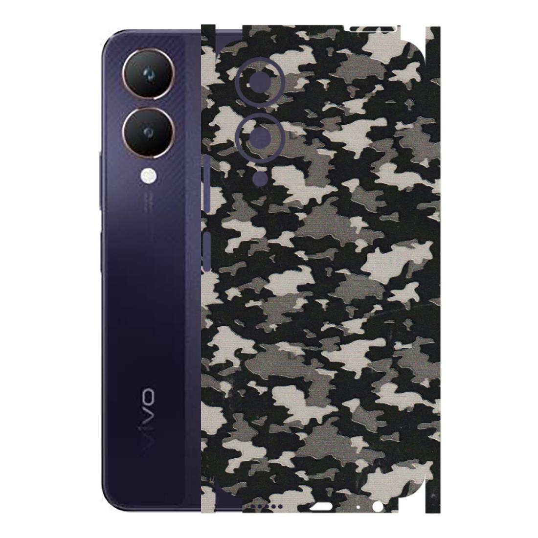 VIVO Y Series Phone Skins (All Models) - Black/Grey Camoflaunge - 3D Embossed Finish (L-142) Vivo Y28 5G