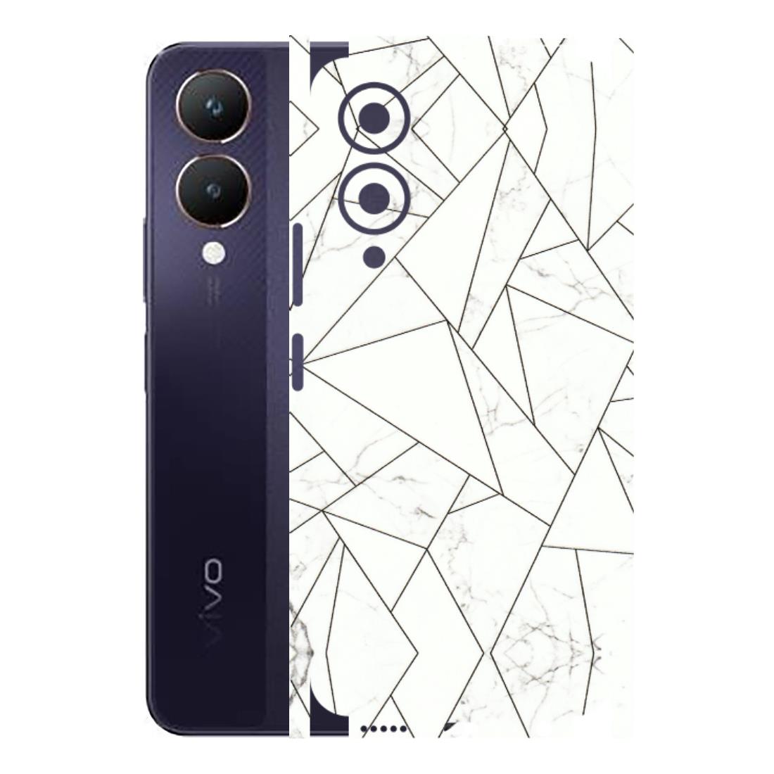 VIVO Y Series Phone Skins (All Models) - Luxury White Marble Effect - 3D Embossed Finish (L-168) Vivo Y28 5G