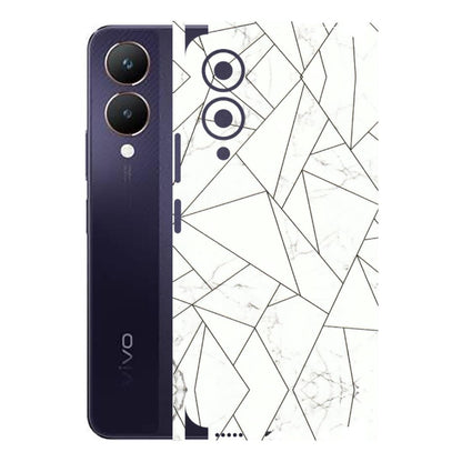 VIVO Y Series Phone Skins (All Models) - Luxury White Marble Effect - 3D Embossed Finish (L-168) Vivo Y28 5G