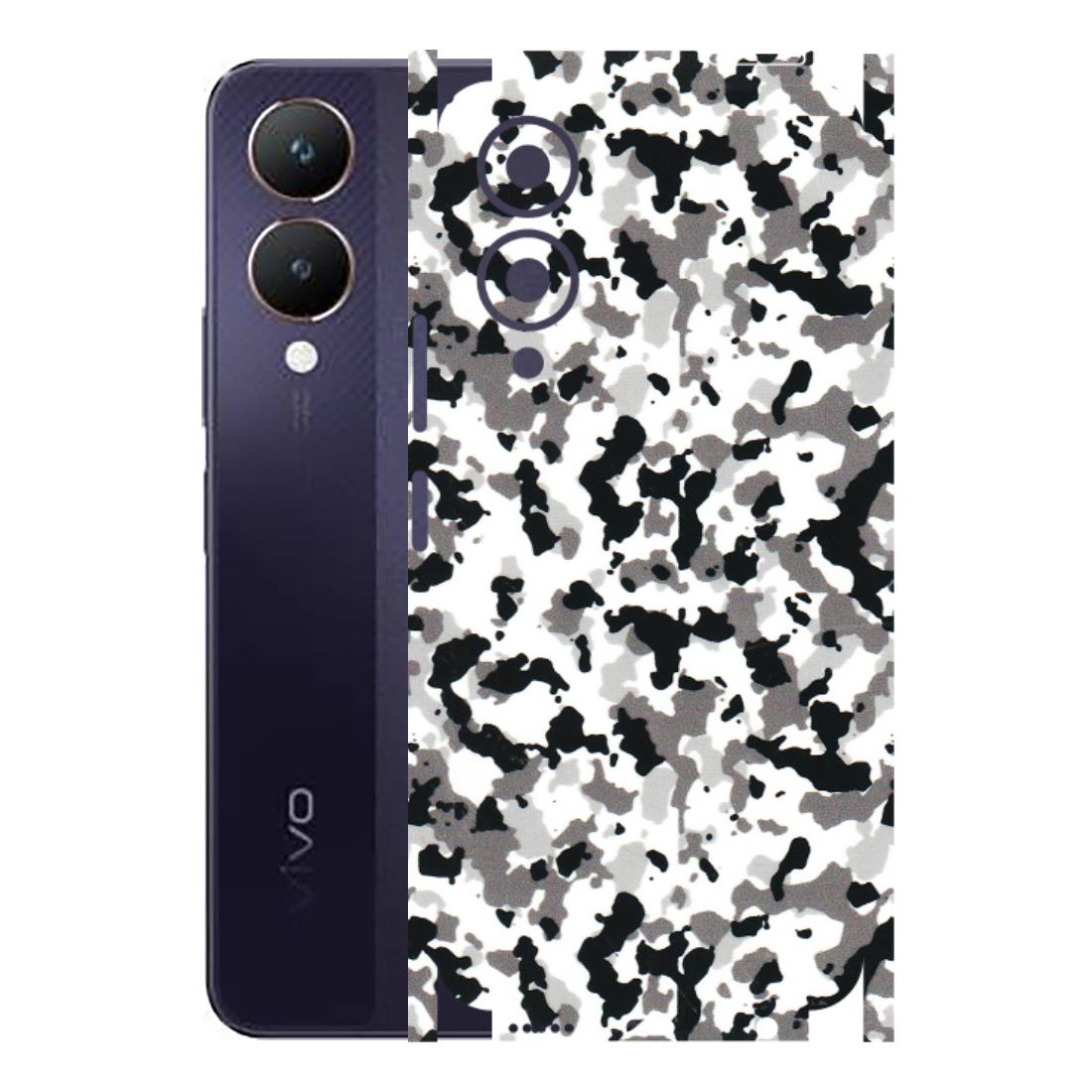 VIVO Y Series Phone Skins (All Models) - White Black Camouflage - 3D Embossed Finish (L-18) Vivo Y28 5G