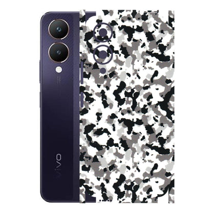 VIVO Y Series Phone Skins (All Models) - White Black Camouflage - 3D Embossed Finish (L-18) Vivo Y28 5G