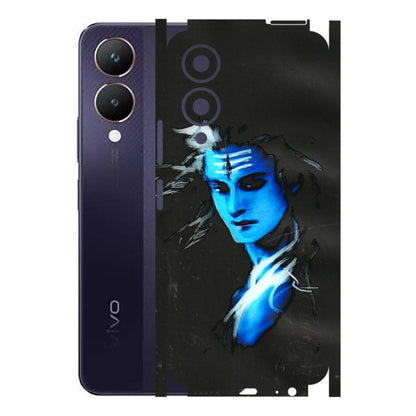 VIVO Y Series Phone Skins (All Models) - Har Har Mahadev Blue/Black - 3D Embossed Finish (L-185) Vivo Y28 5G