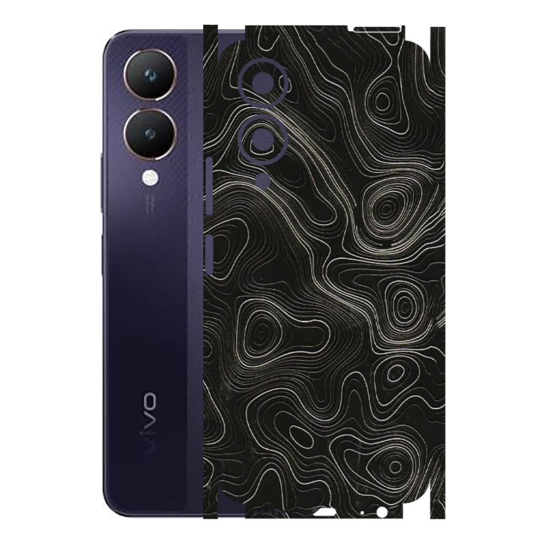 VIVO Y Series Phone Skins (All Models) - Black Swirl - 3D Embossed Finish (L-196) Vivo Y28 5G