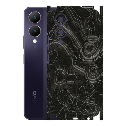 VIVO Y Series Phone Skins (All Models) - Black Swirl - 3D Embossed Finish (L-196) Vivo Y28 5G