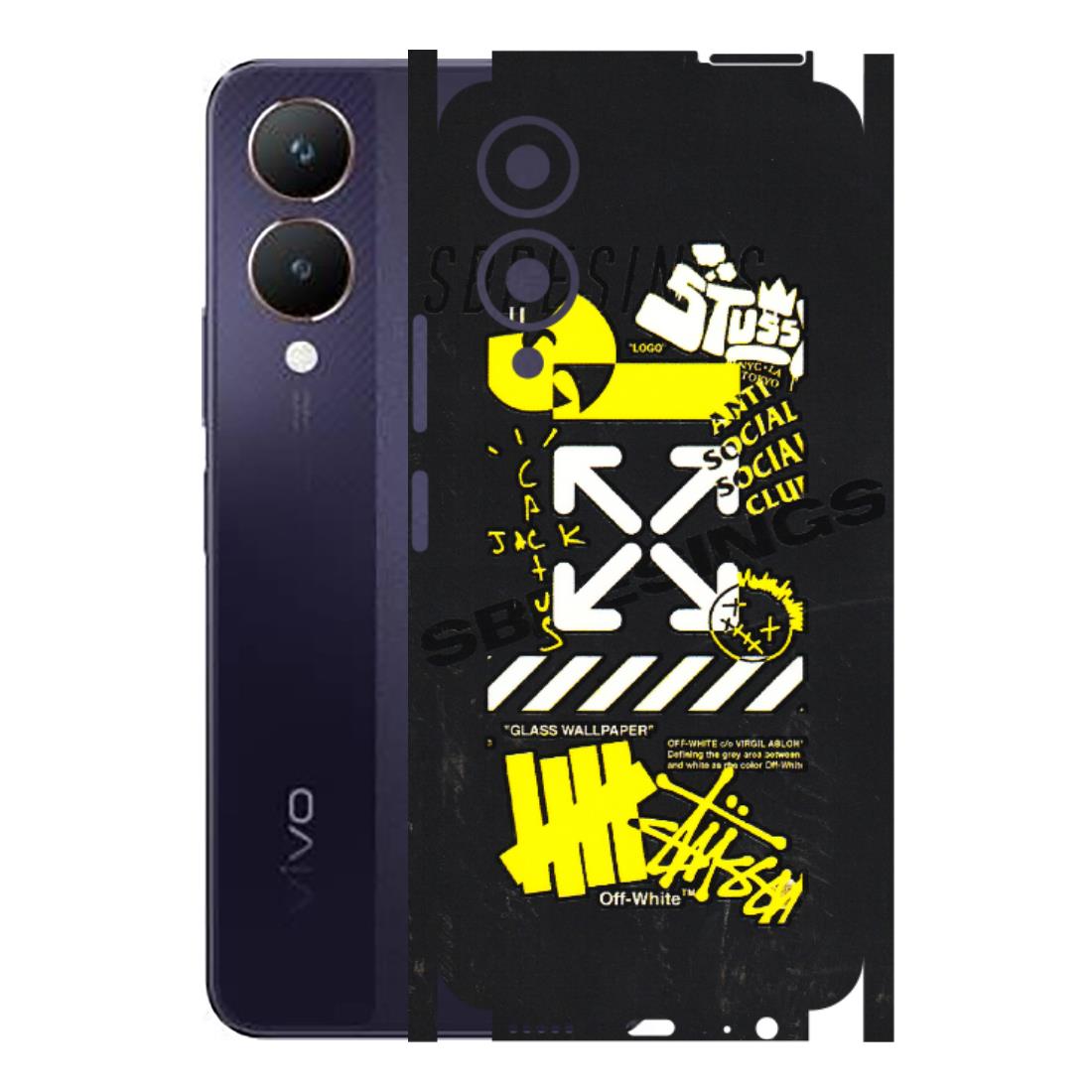 VIVO Y Series Phone Skins (All Models) - Anti Social Graffiti - 3D Embossed Finish (L-198) Vivo Y28 5G