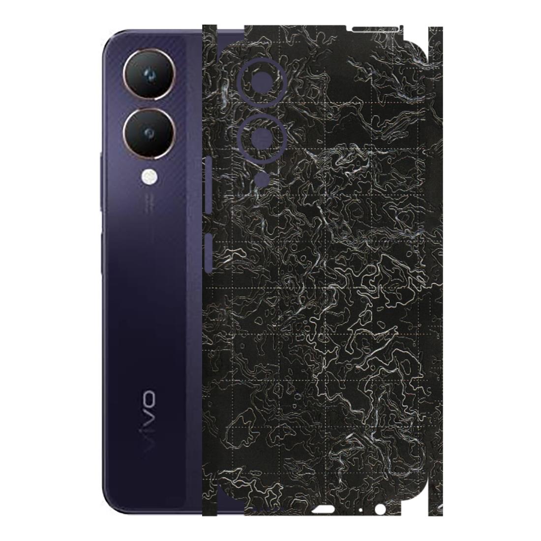 VIVO Y Series Phone Skins (All Models) - Black map Texture - 3D Embossed Finish (L-201) Vivo Y28 5G