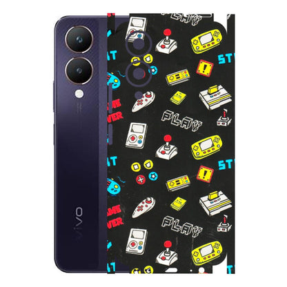 VIVO Y Series Phone Skins (All Models) - Gaming Doodles - 3D Embossed Finish (L-224) Vivo Y28 5G